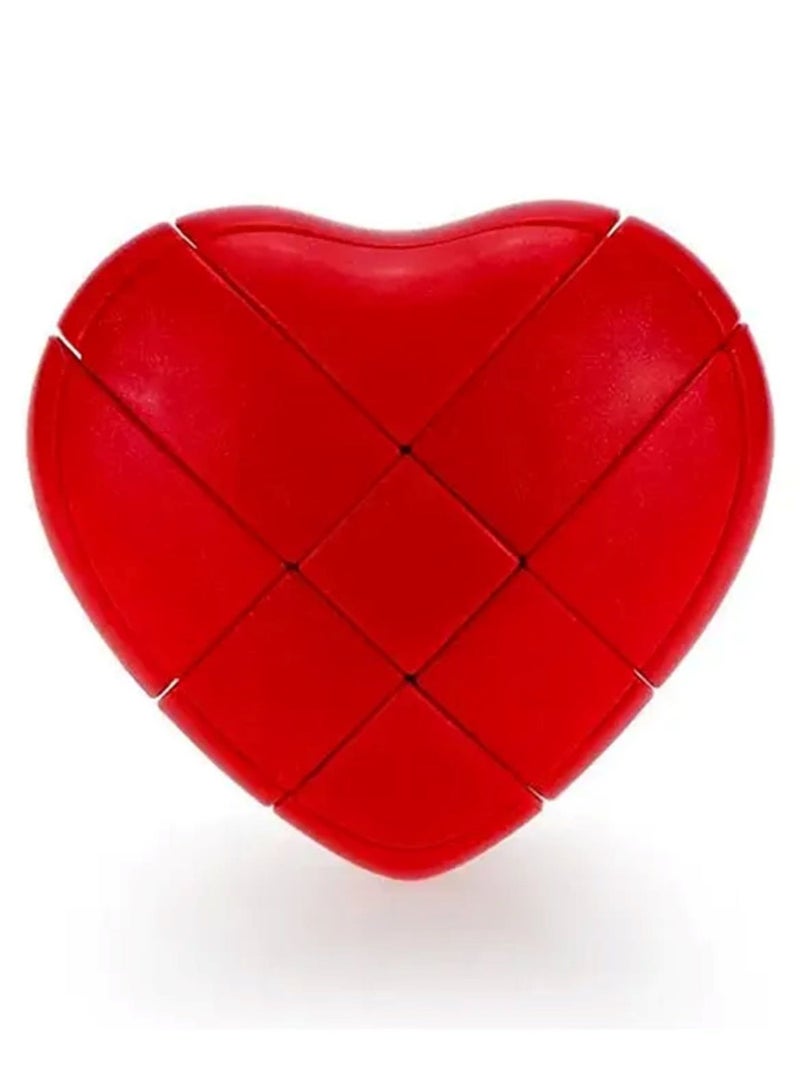 YJ Love Cube Heart Shape Puzzle | Romantic Transforming 3x3 Magic Cube - Unique Valentine's Day Gift for Loved Ones | Available in Red and Pink - Image 1